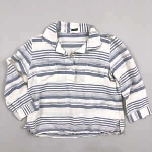 J Crew Linen Blend Striped Shirt Top XL